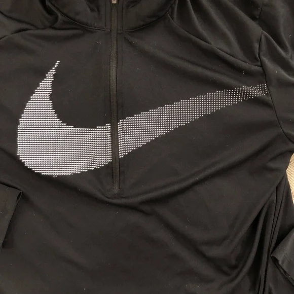 Nike Black Mens Large Dri Fit Three Quarter Zip Up - Picture 2 of 5